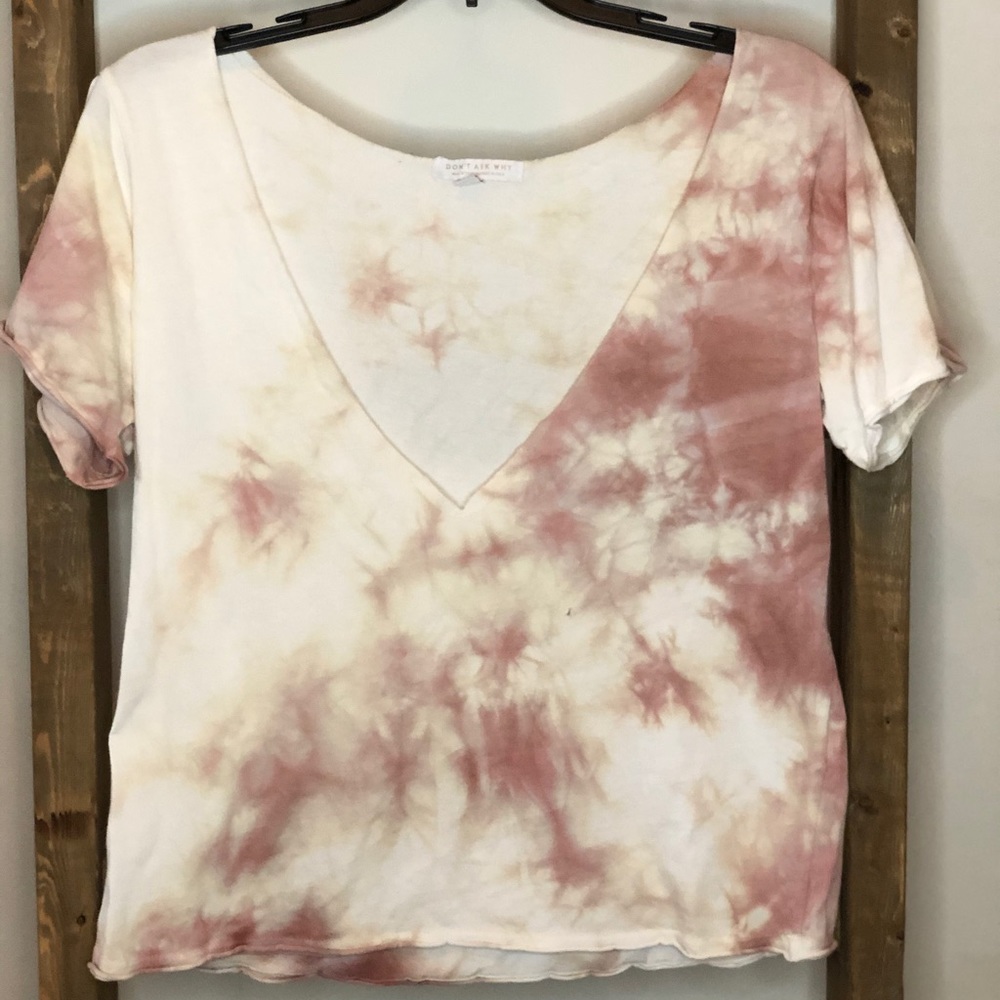 Distressed loose fitting tee